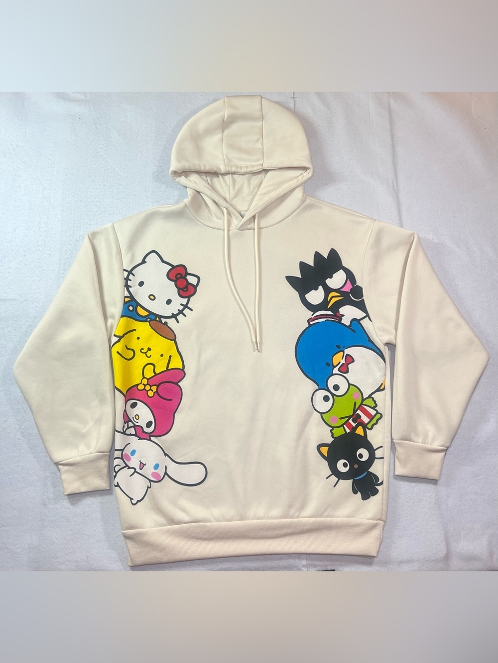 Hello Kitty and Friends Women’s Side Character Stack Pullover Sweatshirt,Cream,M